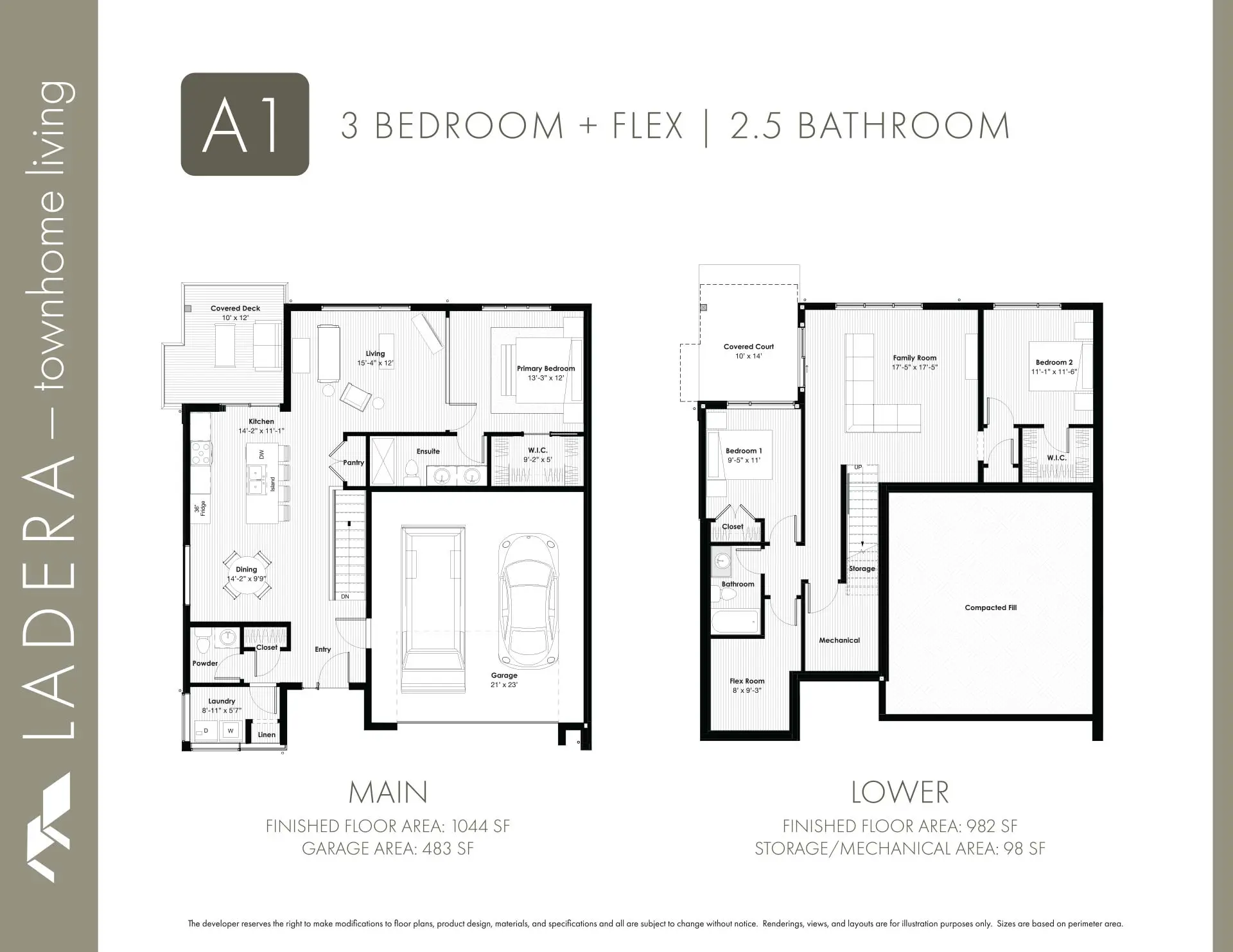 Floorplans for A1 units