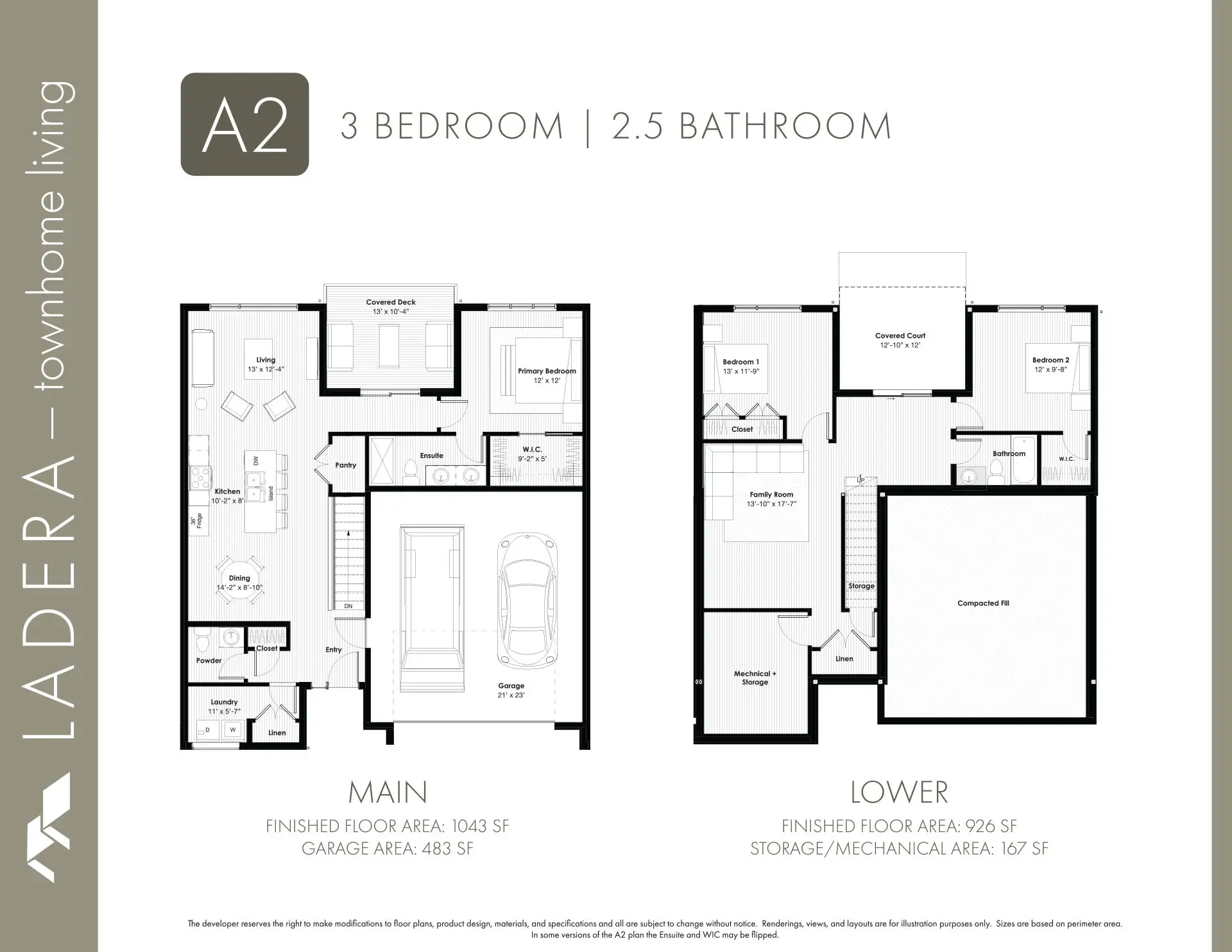 Floorplans for A2 units