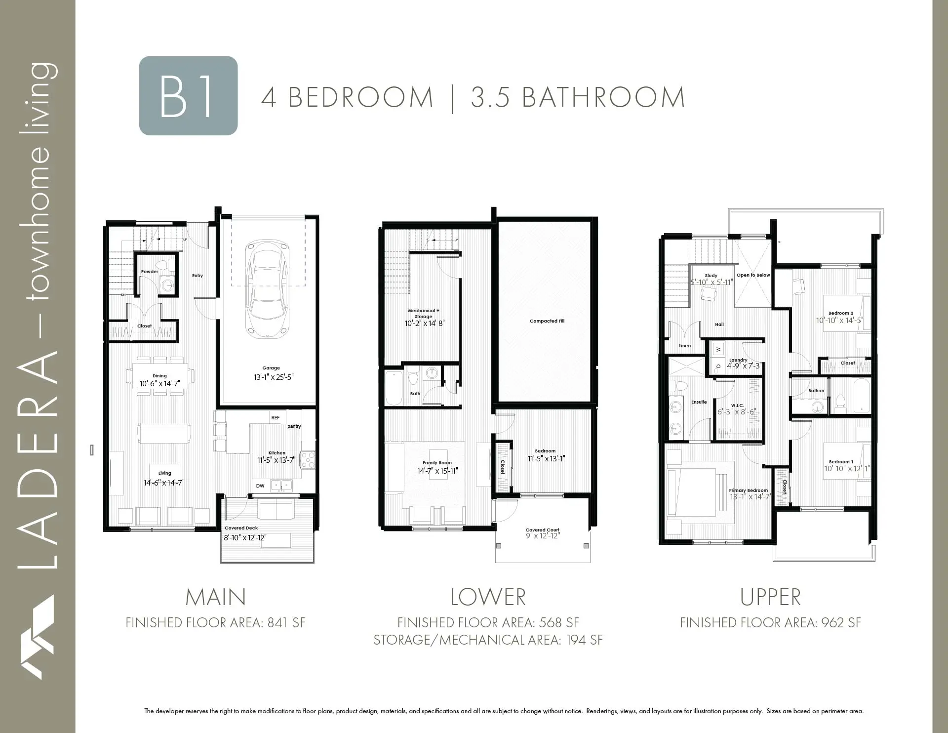 Floorplans for B1 units