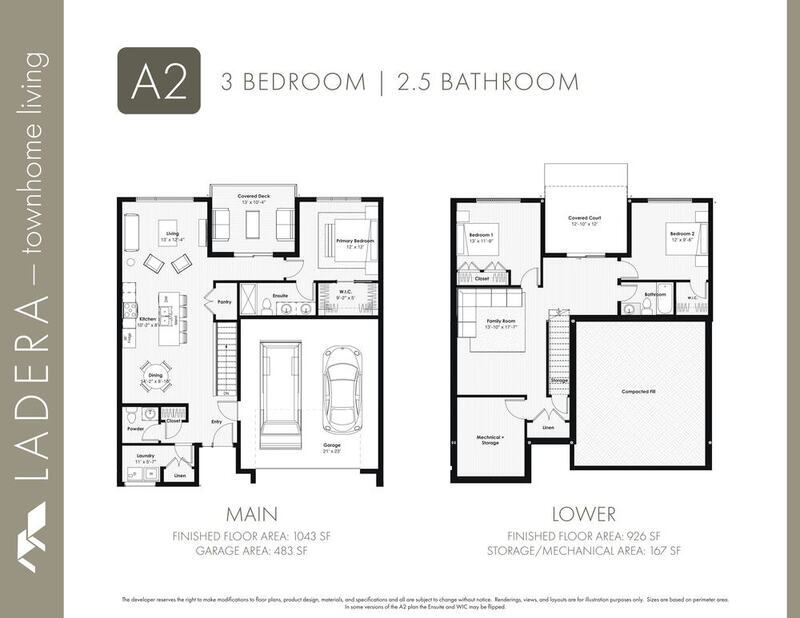 A2 Floor Plan - Ladera, Sept 2024 - 3 Bedroom, 2.5 Bathroom